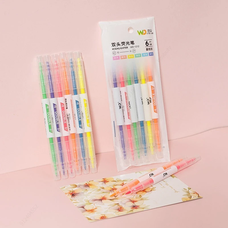 6 colori/set doppia testa punt - Pastel Highlighter Set Double Ended recensione e prezzo