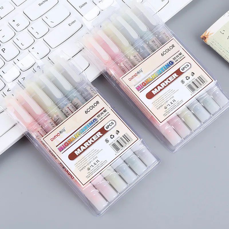 6 colori/set doppia testa punt - Pastel Highlighter Set Double Ended recensione e prezzo