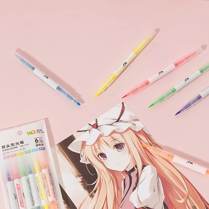 6 colori/set doppia testa punt - Pastel Highlighter Set Double Ended recensione e prezzo